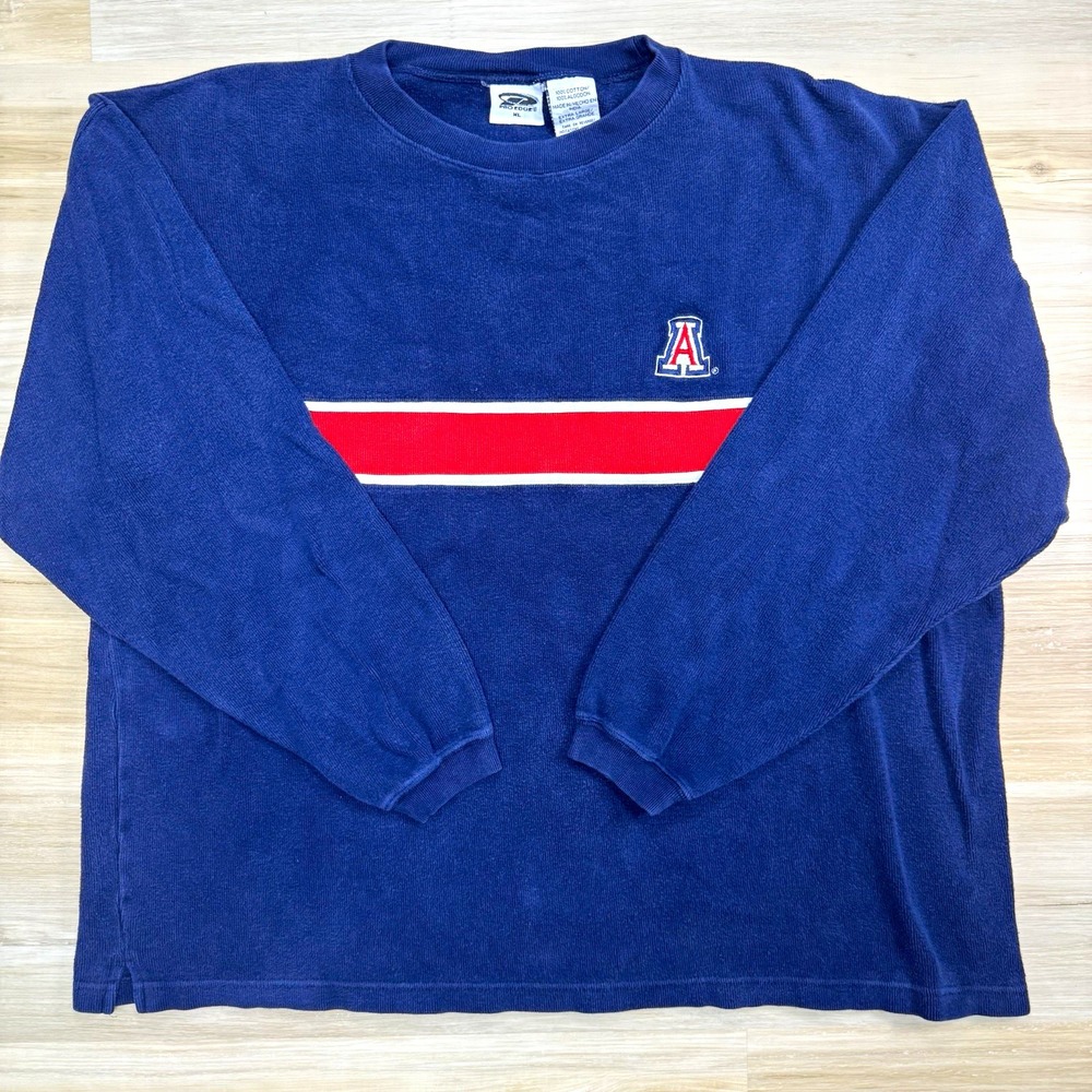 Vintage Arizona Wildcats Sweatshirt Mens XL Navy Blue Pro Edge Embroidered 90s